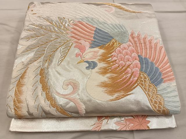 平和屋着物◎六通柄袋帯　唐織　聖鳥華園　金糸　正絹　逸品　BAAX4330mz