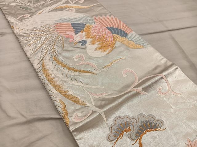 平和屋着物◎六通柄袋帯　唐織　聖鳥華園　金糸　正絹　逸品　BAAX4330mz