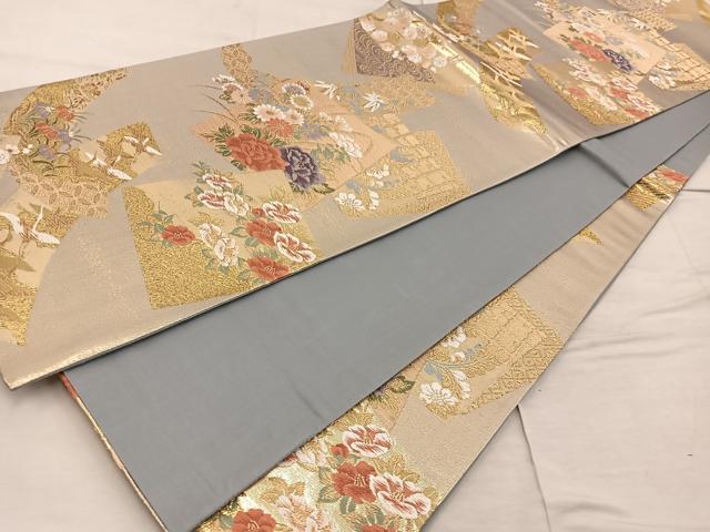 平和屋着物◎六通柄袋帯　唐織　華優美　金糸　正絹　逸品　BAAX4332mz