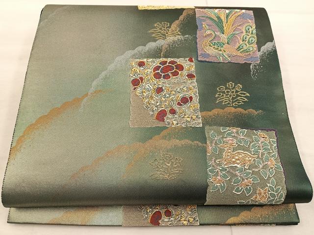 平和屋着物◎六通柄袋帯　上代献物文　金糸　正絹　逸品　BAAX4340mz