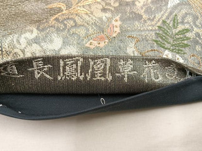 平和屋着物◎六通柄袋帯 唐織 道長鳳凰草花文 金糸 正絹 逸品 BAAX4360mz