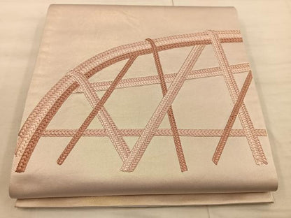 平和屋着物◎太鼓柄袋帯　総刺繍　籬　正絹　逸品　BAAX4366mz