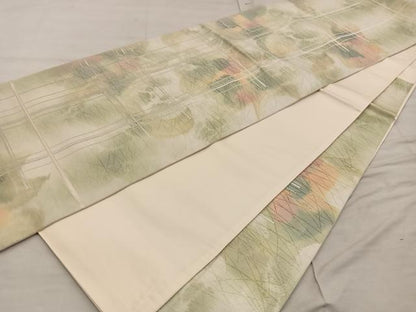 平和屋着物◎六通柄袋帯　幾何学文様　正絹　逸品　BAAX4372mz