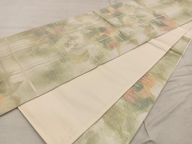 平和屋着物◎六通柄袋帯　幾何学文様　正絹　逸品　BAAX4372mz