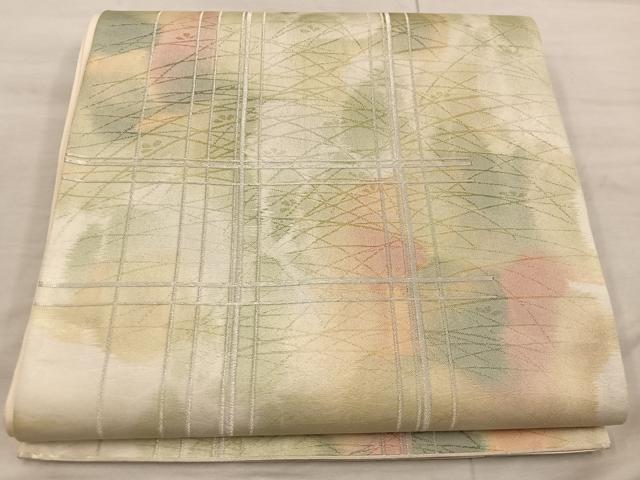 平和屋着物◎六通柄袋帯　幾何学文様　正絹　逸品　BAAX4372mz