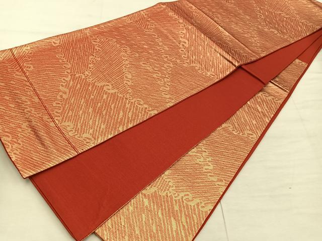 平和屋着物◎六通柄　京袋帯　幾何学文様　金糸　正絹　逸品　BAAX4388mz