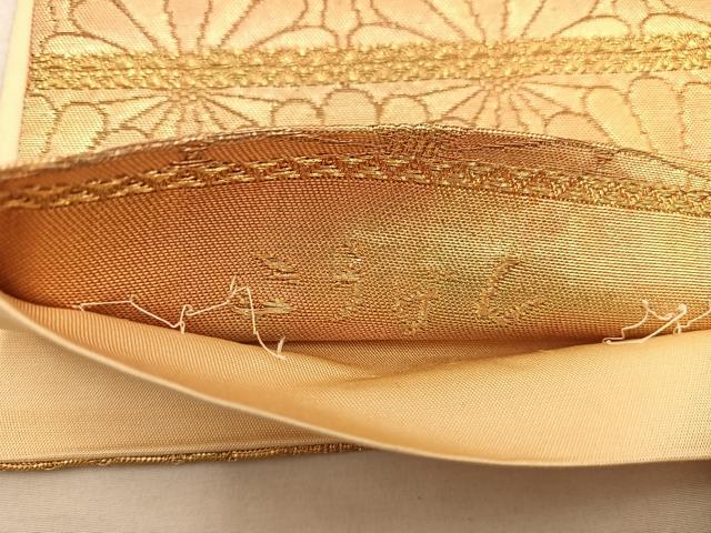 平和屋着物◎六通柄袋帯　青海波花文　金糸　正絹　逸品　BAAX4391mz