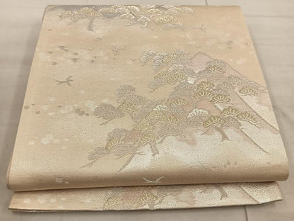 平和屋着物◎六通柄袋帯 花鳥文 金銀糸 正絹 逸品 BAAX4400mz