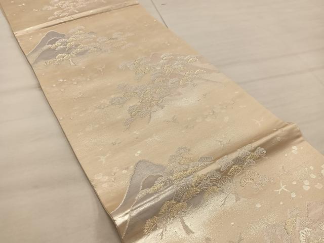 平和屋着物◎六通柄袋帯 花鳥文 金銀糸 正絹 逸品 BAAX4400mz