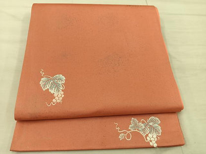 平和屋着物◎太鼓柄袋帯 唐織 葡萄蔦の葉文 正絹 逸品 BAAX4419mz
