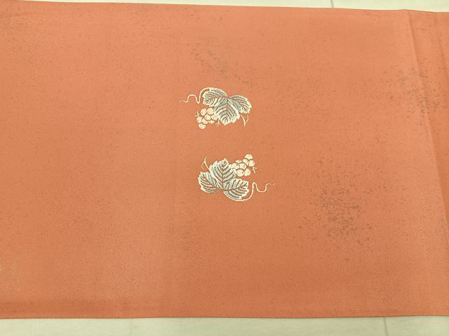 平和屋着物◎太鼓柄袋帯 唐織 葡萄蔦の葉文 正絹 逸品 BAAX4419mz