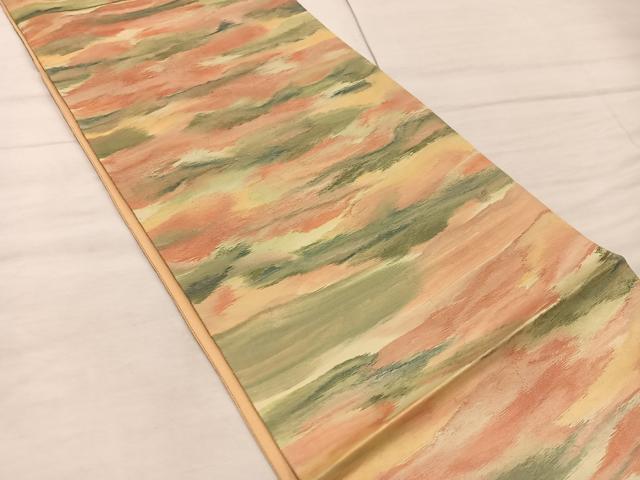 平和屋着物◎六通柄袋帯 霞文 正絹 逸品 BAAX4422mz