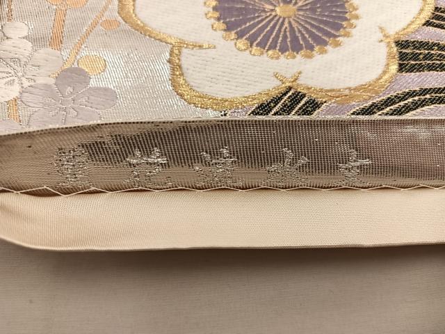平和屋着物◎六通柄袋帯 唐織 薫花流水文 金銀糸 正絹 逸品 BAAX4441mz