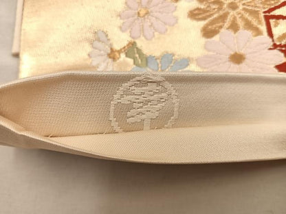 平和屋着物◎六通柄袋帯 唐織 花車文 金糸 正絹 逸品 BAAX4447mz