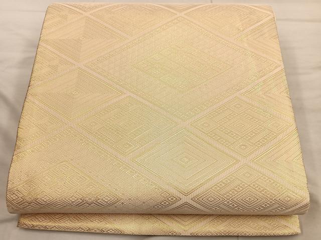 平和屋着物◎全通柄袋帯　菱　金糸　正絹　逸品　BAAX4451mz