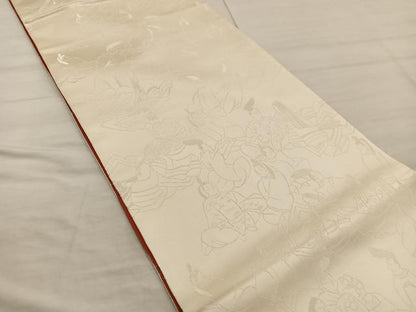 平和屋着物◎両面　　全通柄袋帯　平安人物文　金糸　正絹　逸品　BAAX4452mz
