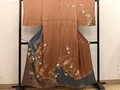 平和屋着物■訪問着 雪輪菊花文 金彩 正絹 逸品 BAAX4457mz