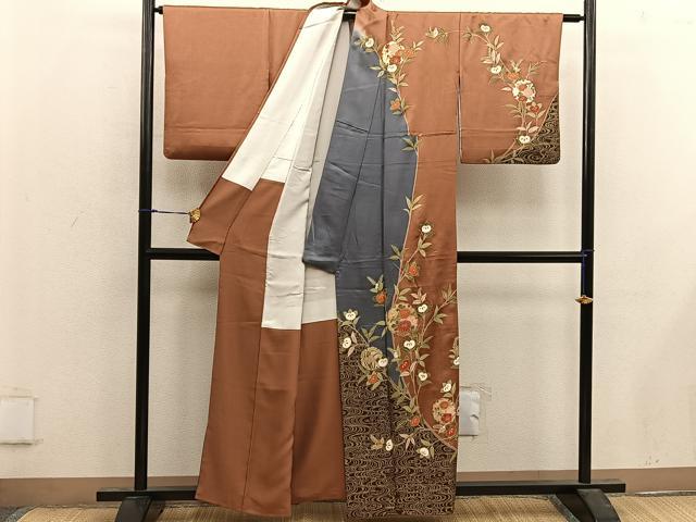平和屋着物■訪問着 雪輪菊花文 金彩 正絹 逸品 BAAX4457mz