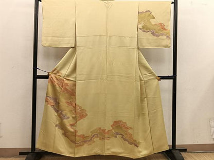 平和屋着物■訪問着 刺繍 流水花文 暈し染め 金銀彩 正絹 逸品 BAAX4460mz