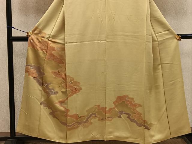 平和屋着物■訪問着 刺繍 流水花文 暈し染め 金銀彩 正絹 逸品 BAAX4460mz
