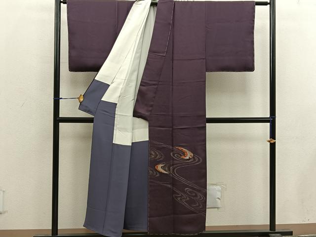 平和屋着物■訪問着　作家物　流水文　金彩　正絹　逸品　BAAX4461mz