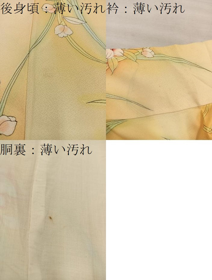 平和屋着物■上質な小紋 草花文 暈し染め 正絹 逸品 BAAX4466mz