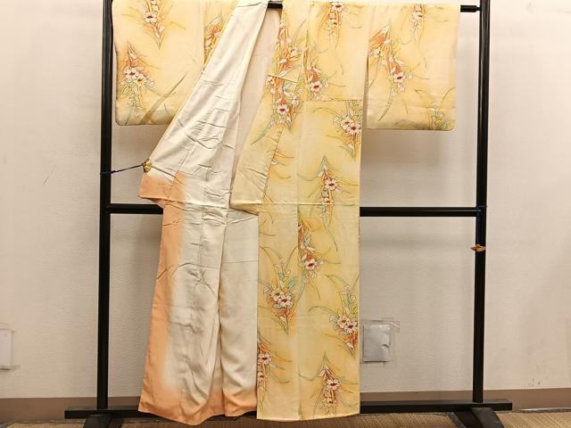 平和屋着物■上質な小紋 草花文 暈し染め 正絹 逸品 BAAX4466mz