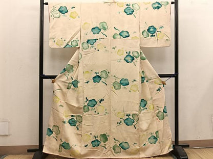 平和屋着物■上質な小紋 梅花文 地紋起こし 正絹 逸品 BAAX4467mz