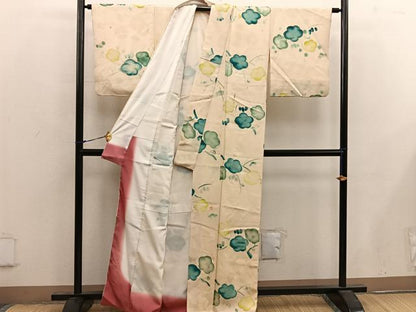 平和屋着物■上質な小紋 梅花文 地紋起こし 正絹 逸品 BAAX4467mz
