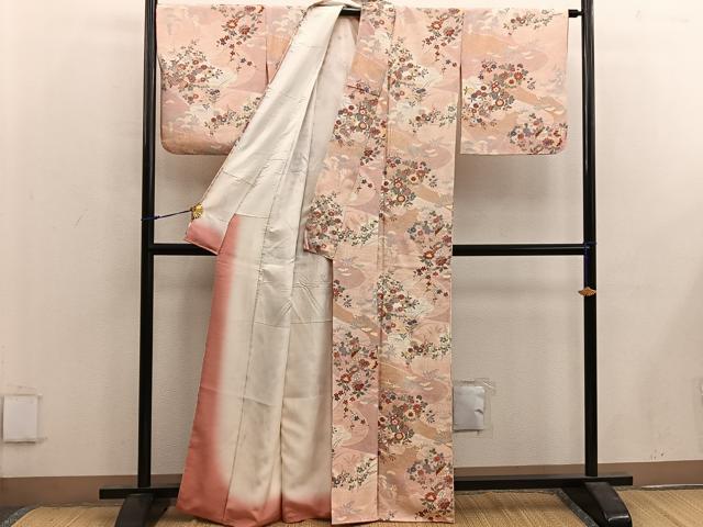平和屋着物■上質な小紋 菊花文 金彩 正絹 逸品 BAAX4469mz