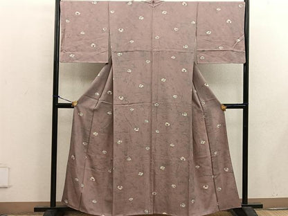 平和屋着物■上質な小紋 草花文 正絹 逸品 BAAX4470mz