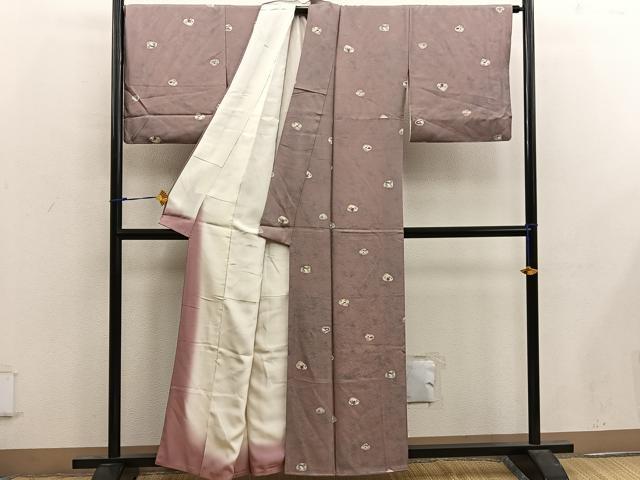 平和屋着物■上質な小紋 草花文 正絹 逸品 BAAX4470mz