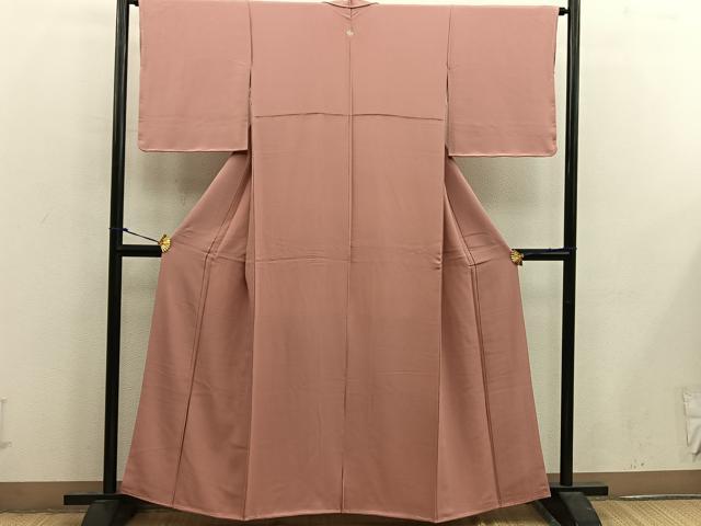 平和屋着物■上質な色無地 洗朱色 正絹 逸品 未使用 BAAX4473mz