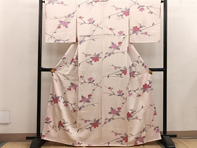 平和屋着物□上質な小紋 枝花文 金銀彩 正絹 逸品 BAAX4476mz