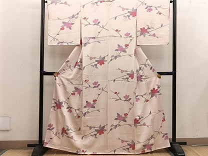 平和屋着物■上質な小紋 枝花文 金銀彩 正絹 逸品 BAAX4476mz