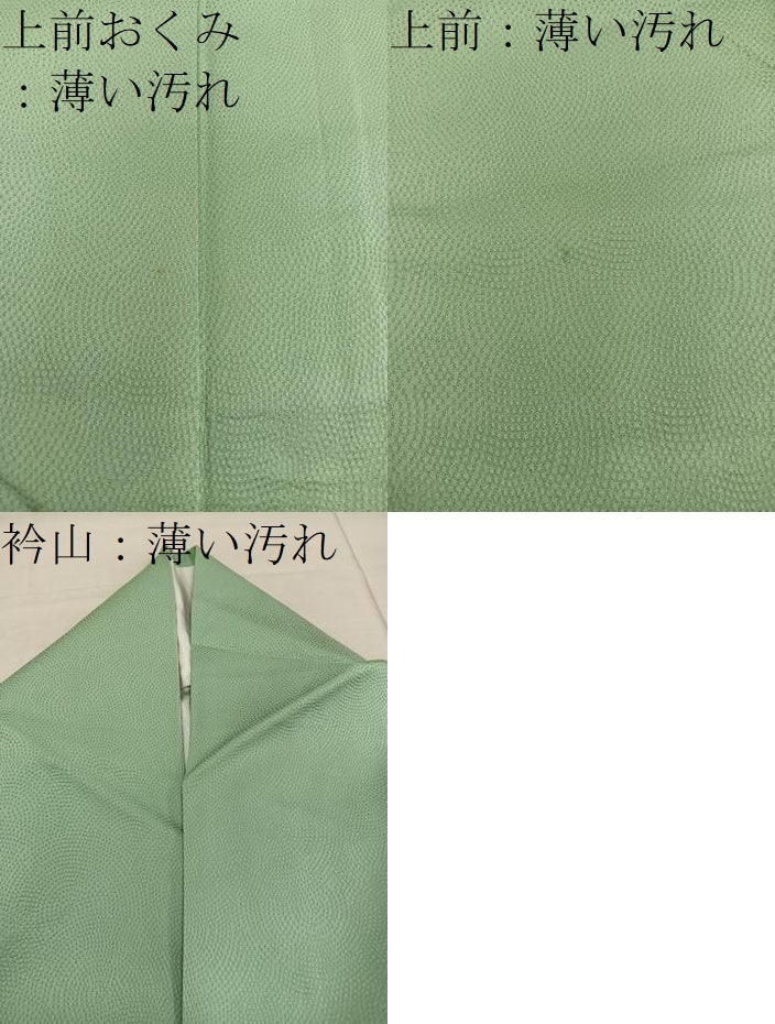 平和屋着物■上質な色無地 鮫小紋地紋 黄海松茶色 正絹 逸品 BAAX4487mz
