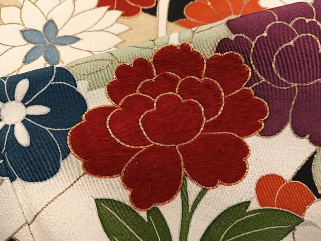 平和屋着物■豪華黒留袖 駒刺繍 草花文 金彩 正絹 逸品 BAAX4488mz