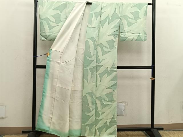 平和屋着物▽上質な小紋　単衣　草葉文　正絹　逸品　DAAS0094az 平和屋着物▽上質な小紋 単衣 草葉文 正絹 逸品 DAAS0094azの通販はau