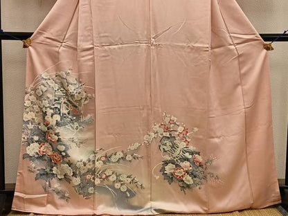 平和屋着物■訪問着　御所車花文　暈し染め　正絹　逸品　BAAX4491mz