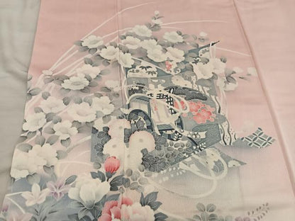 平和屋着物■訪問着　御所車花文　暈し染め　正絹　逸品　BAAX4491mz