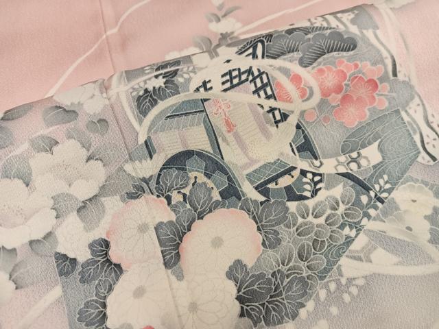 平和屋着物■訪問着　御所車花文　暈し染め　正絹　逸品　BAAX4491mz