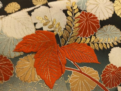 平和屋着物■豪華黒留袖 駒刺繍 桐花文 暈し染め 金彩 正絹 逸品 BAAX4493mz