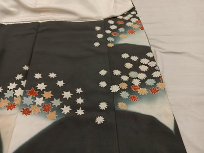 平和屋着物■豪華黒留袖 駒刺繍 桐花文 暈し染め 金彩 正絹 逸品 BAAX4493mz