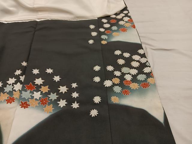 平和屋着物■豪華黒留袖 駒刺繍 桐花文 暈し染め 金彩 正絹 逸品 BAAX4493mz