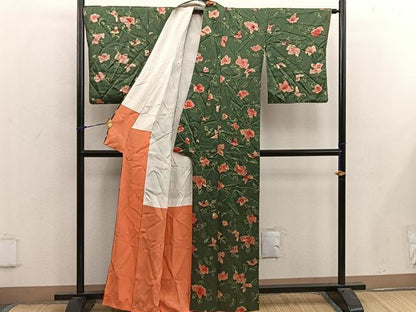 平和屋着物■上質な小紋 草花文 ろうけつ染め 正絹 逸品 BAAX4495mz