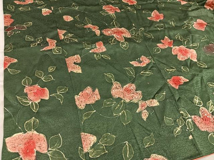 平和屋着物■上質な小紋 草花文 ろうけつ染め 正絹 逸品 BAAX4495mz