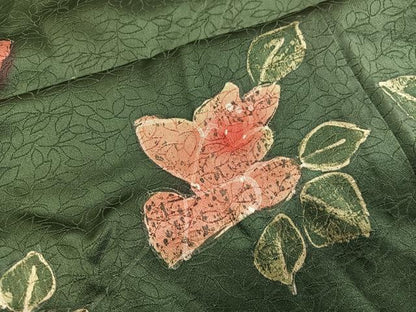 平和屋着物■上質な小紋 草花文 ろうけつ染め 正絹 逸品 BAAX4495mz