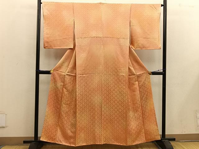平和屋着物■上質な小紋 青海波花文 暈し染め 正絹 逸品 BAAX4497mz