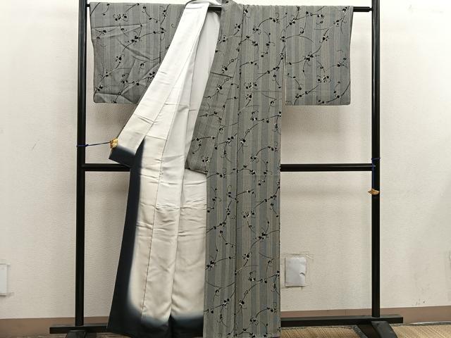 平和屋着物□上質な小紋 枝葉文 正絹 逸品 BAAX4498mz