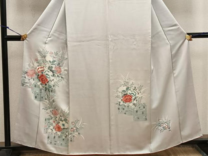 平和屋着物■訪問着 牡丹花文 正絹 逸品 BAAX4501mz